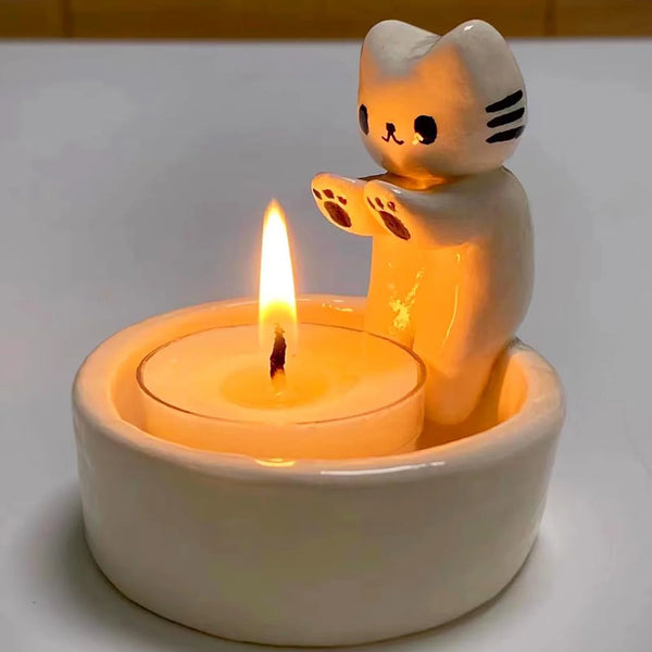 Charming Kitten Candle Holder