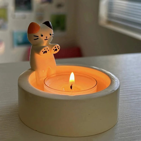 Charming Kitten Candle Holder