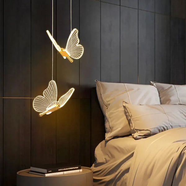 Lustre LED Butterfly Pendant Light Fixture