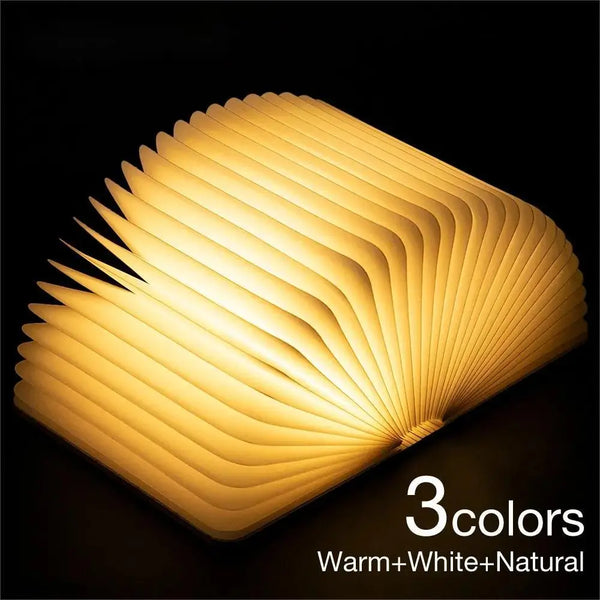 Whimsical Wooden LED Book Lamp